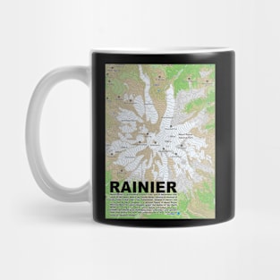 Summit Serenity: Rainier Elevation Map Mug